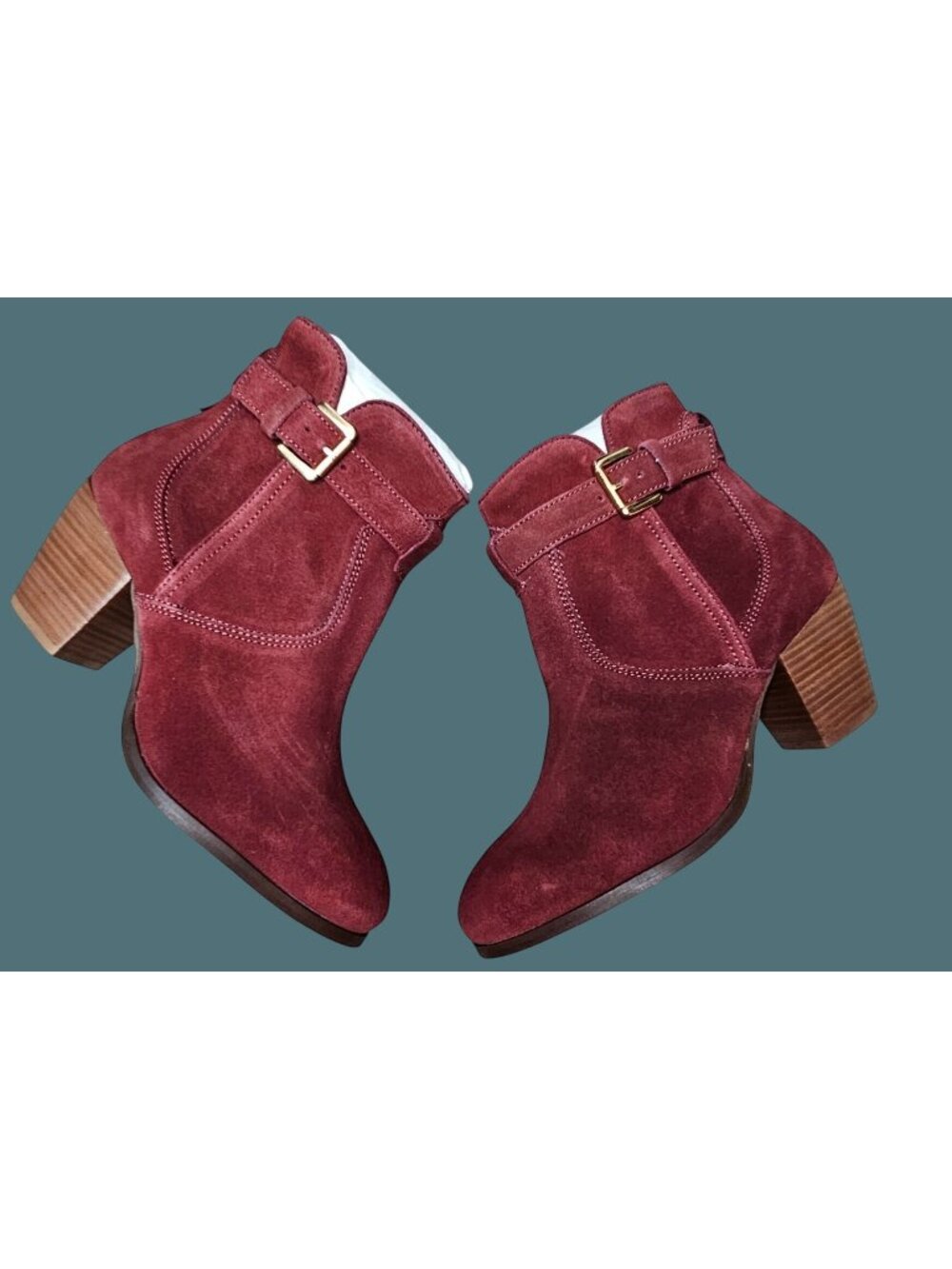 Stitch Fix Diba Sleek Suede Bootie Burgundy Size 6.5 Leather Upper